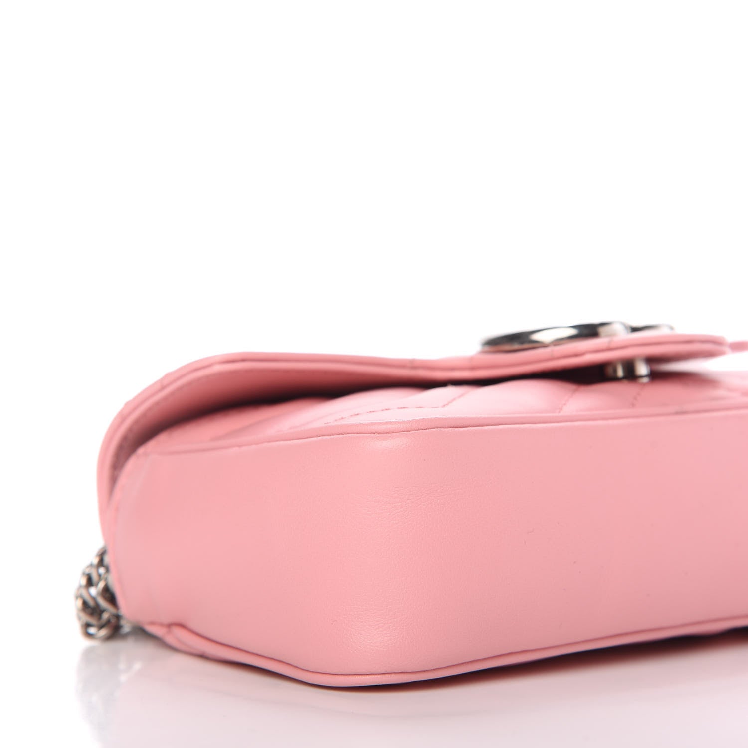 Gucci Calfskin Matelasse Super Mini GG Marmont Shoulder Bag Wild Rose 8 of 11
