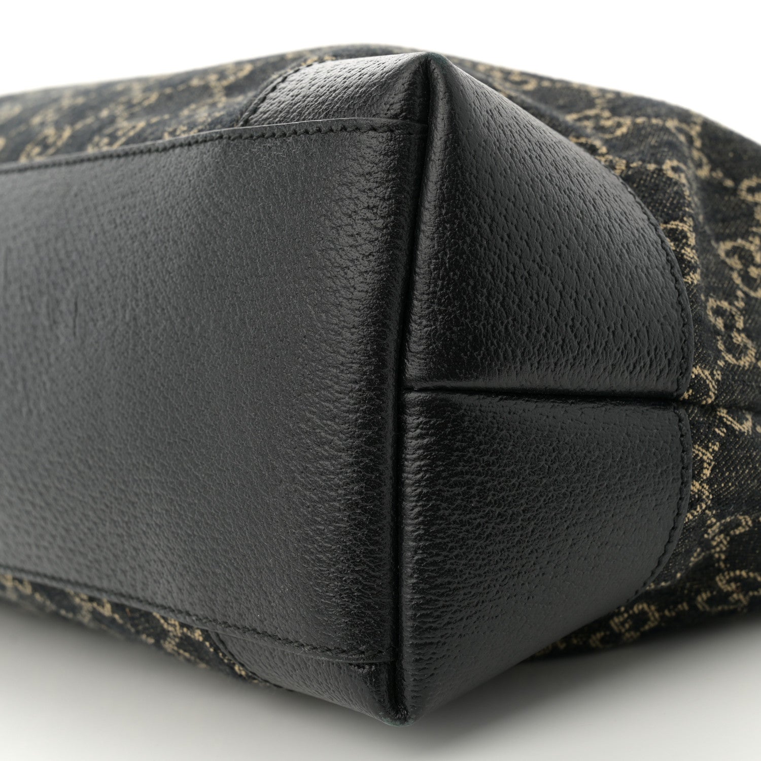 Gucci Jacquard Black Denim GG Monogram Medium Ophidia Shopping Tote Black Ivory 10 of 11