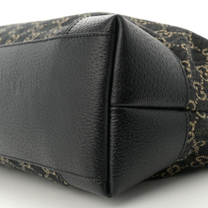 Gucci Jacquard Black Denim GG Monogram Medium Ophidia Shopping Tote Black Ivory 10 of 11