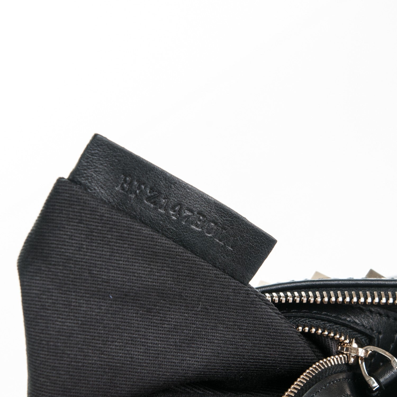 Valentino Garavani Vitello Large Rockstud Zip Wristlet Pouch Black 7 of 7