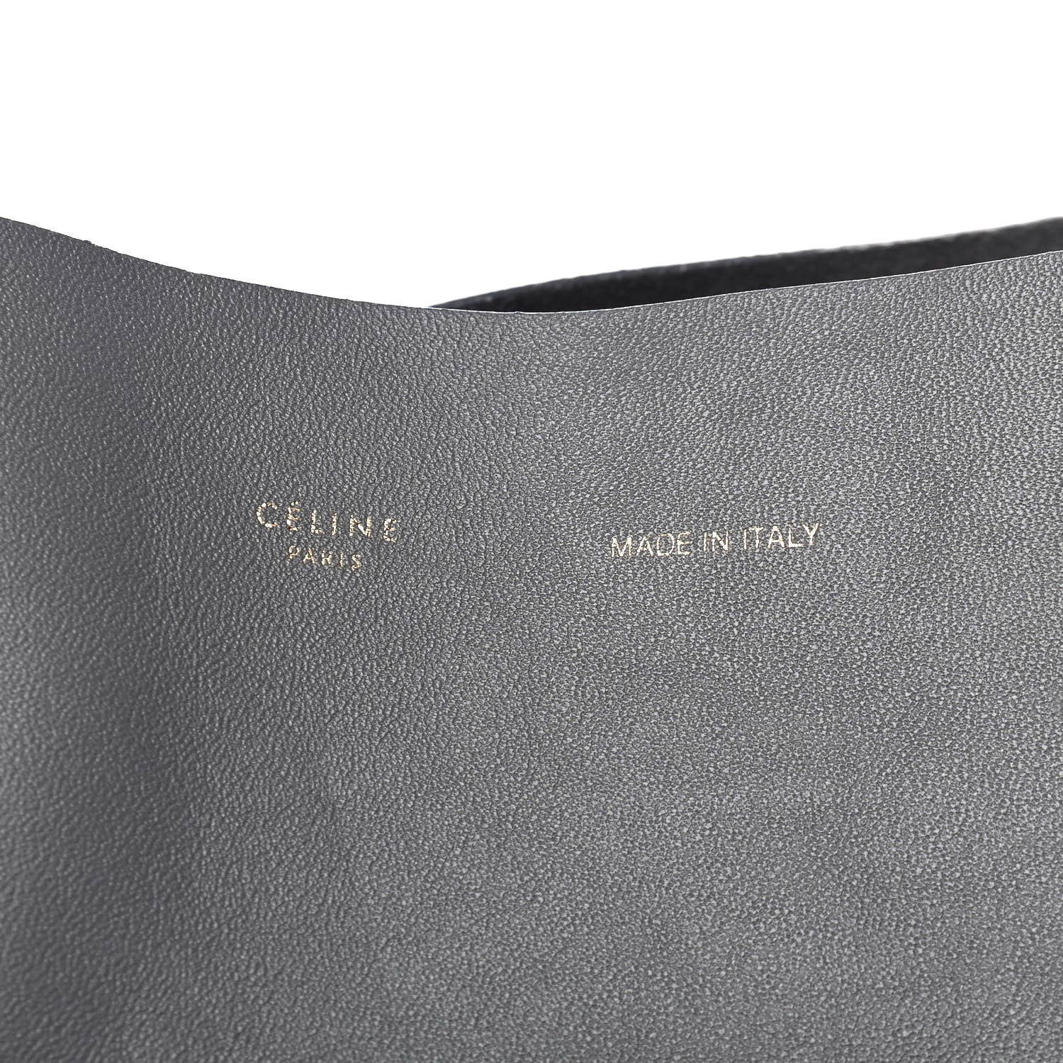 Celine Lambskin Horizontal Bi-Color Cabas Grey Cognac 7 of 14