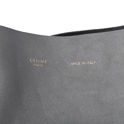 Celine Lambskin Horizontal Bi-Color Cabas Grey Cognac 7 of 14