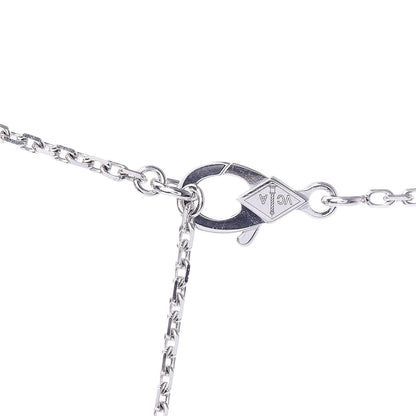 Van Cleef & Arpels 18K White Gold Chalcedony Vintage Alhambra Pendant Necklace 6 of 9