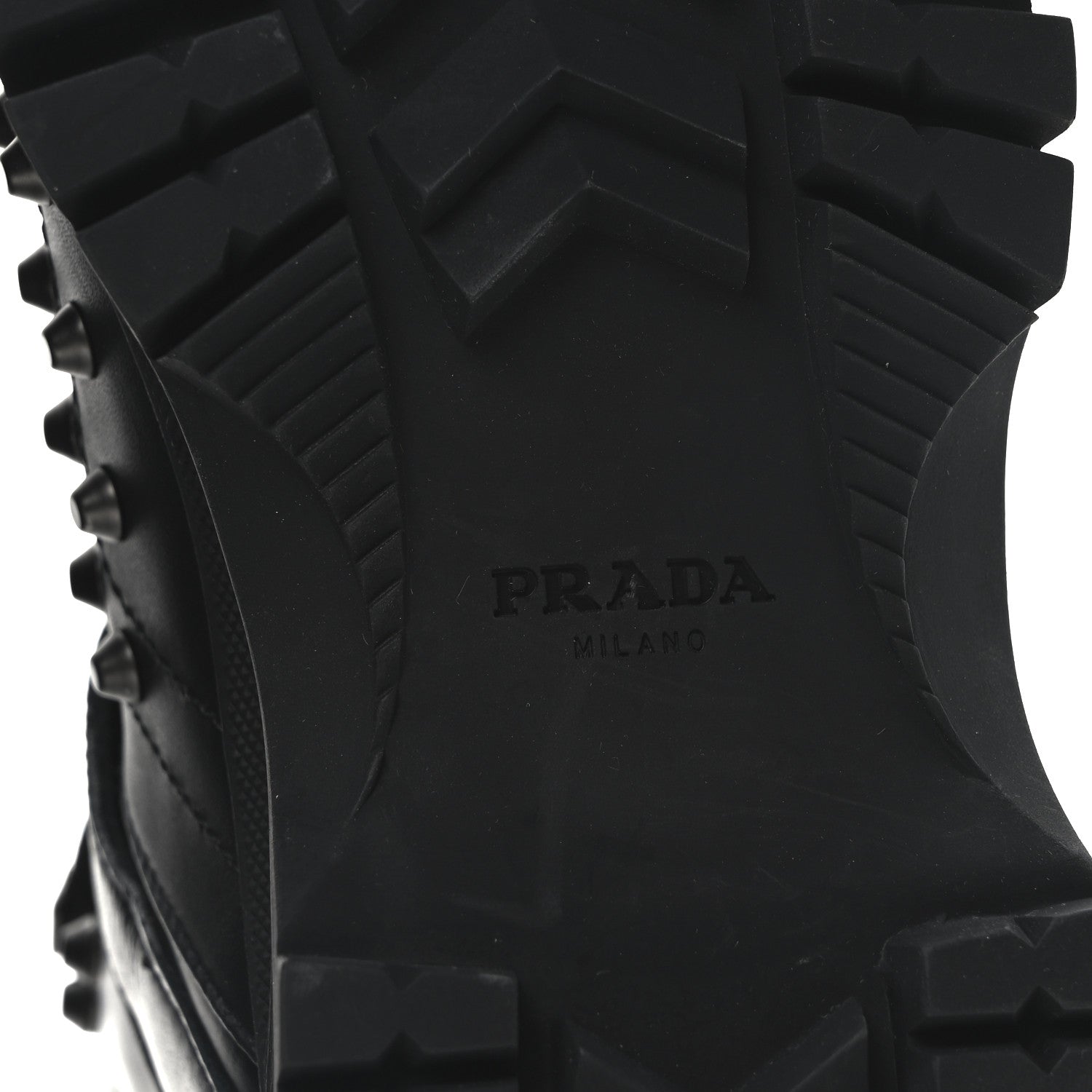 Prada Vitello Rodeo Studded Ankle Boots 37 Black 7 of 9