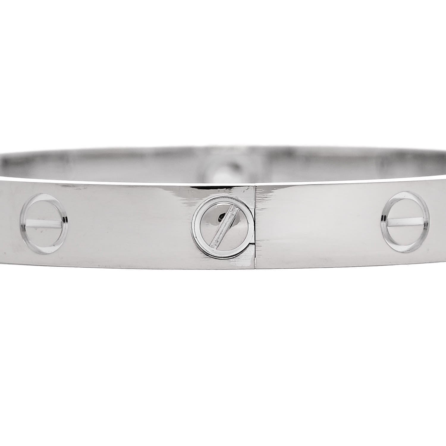 Cartier 18K White Gold 4 Diamond LOVE Bracelet 16 5 of 9