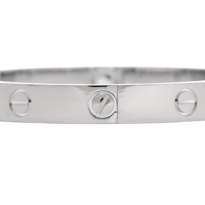 Cartier 18K White Gold 4 Diamond LOVE Bracelet 16 5 of 9