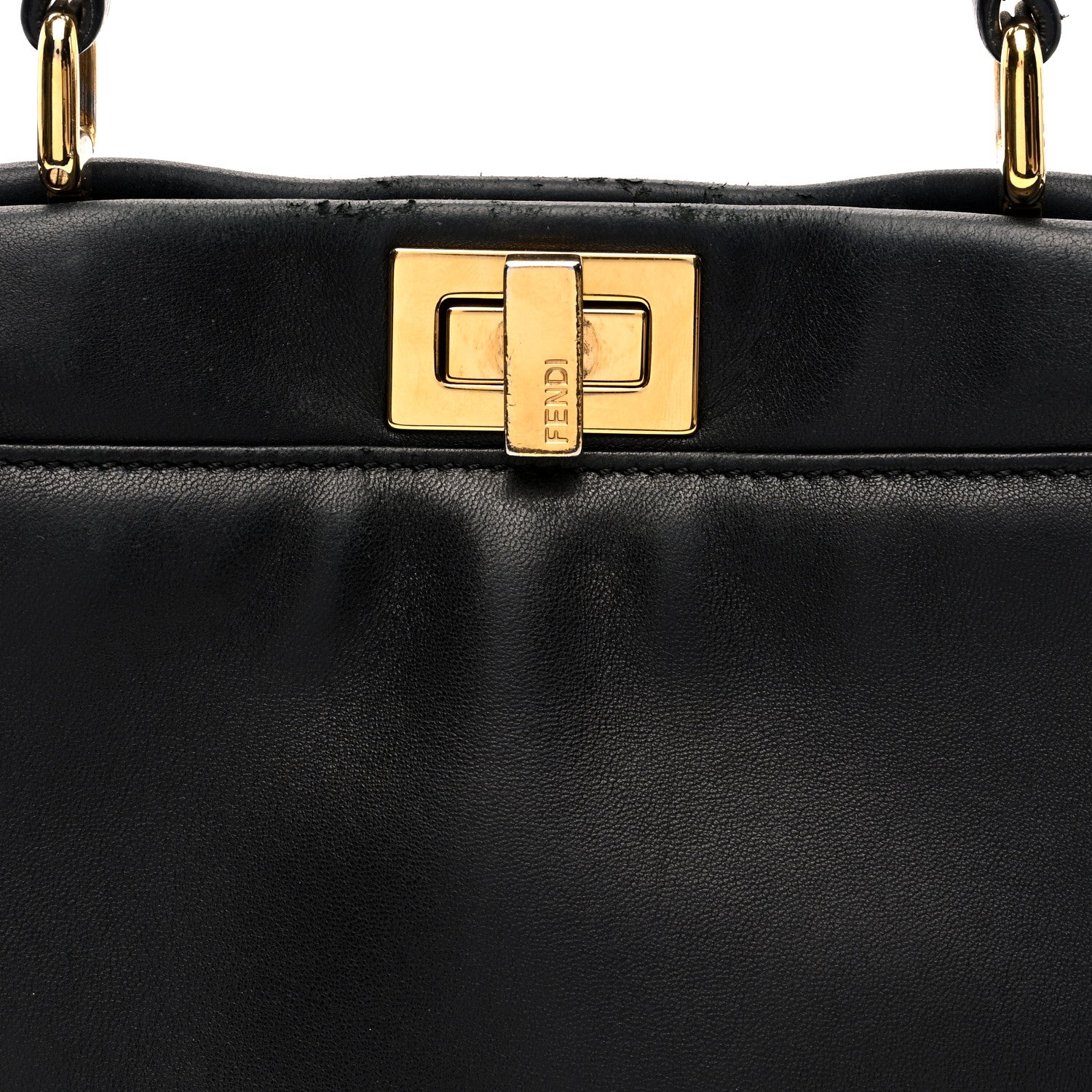 Fendi Nappa Mini Peekaboo Iconic Satchel Black 8 of 10