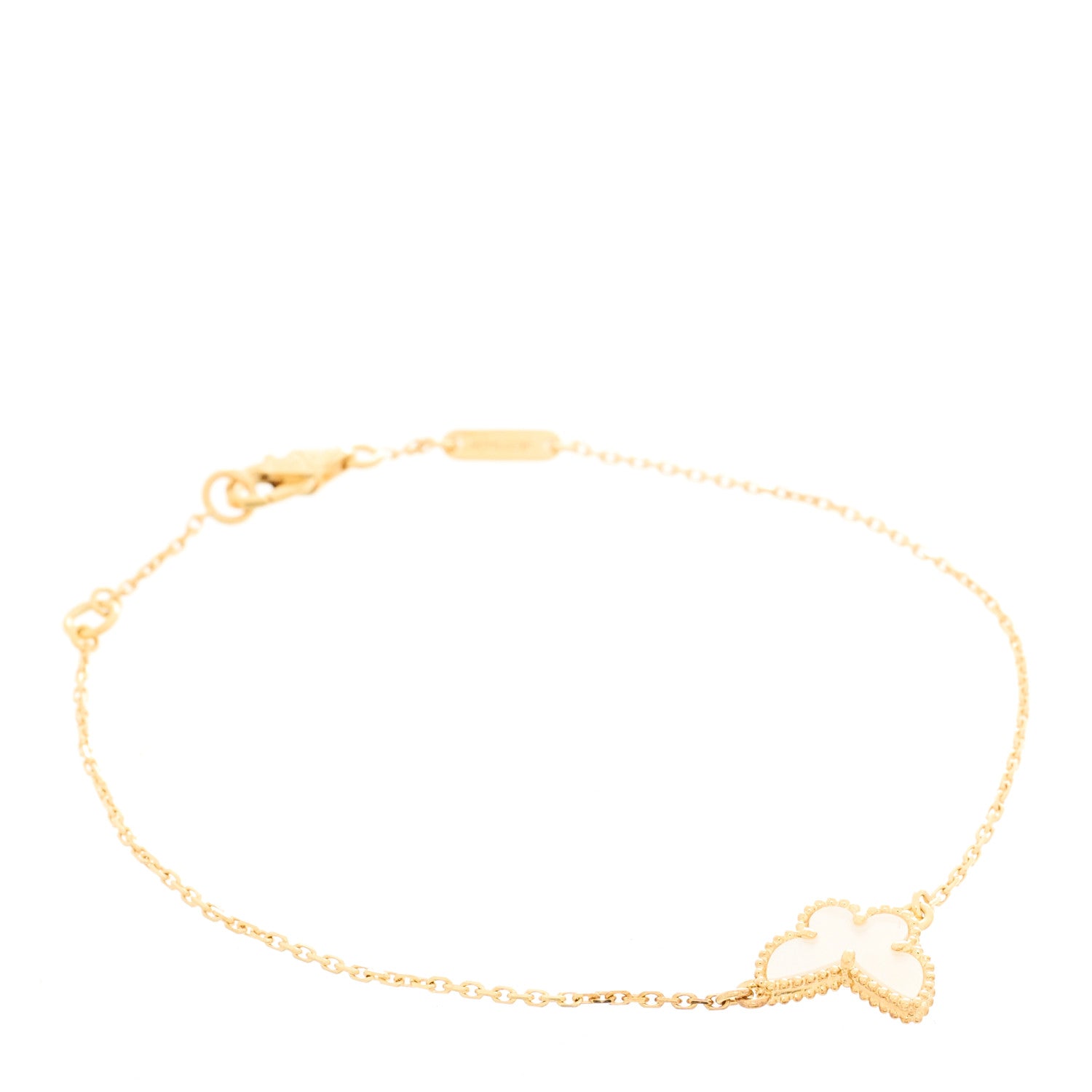 Van Cleef & Arpels 18K Yellow Gold Mother of Pearl Sweet Alhambra Butterfly Bracelet 1 of 5
