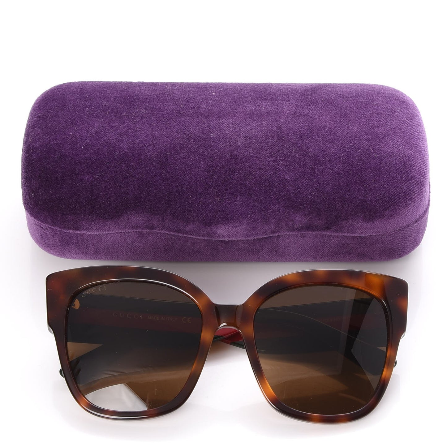 Acetate Square Frame Web Sunglasses GG0059S Tortoise
