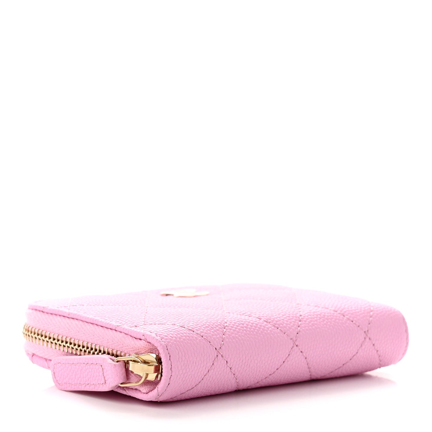 Caviar Quilted Zip Coin Purse Lilac
