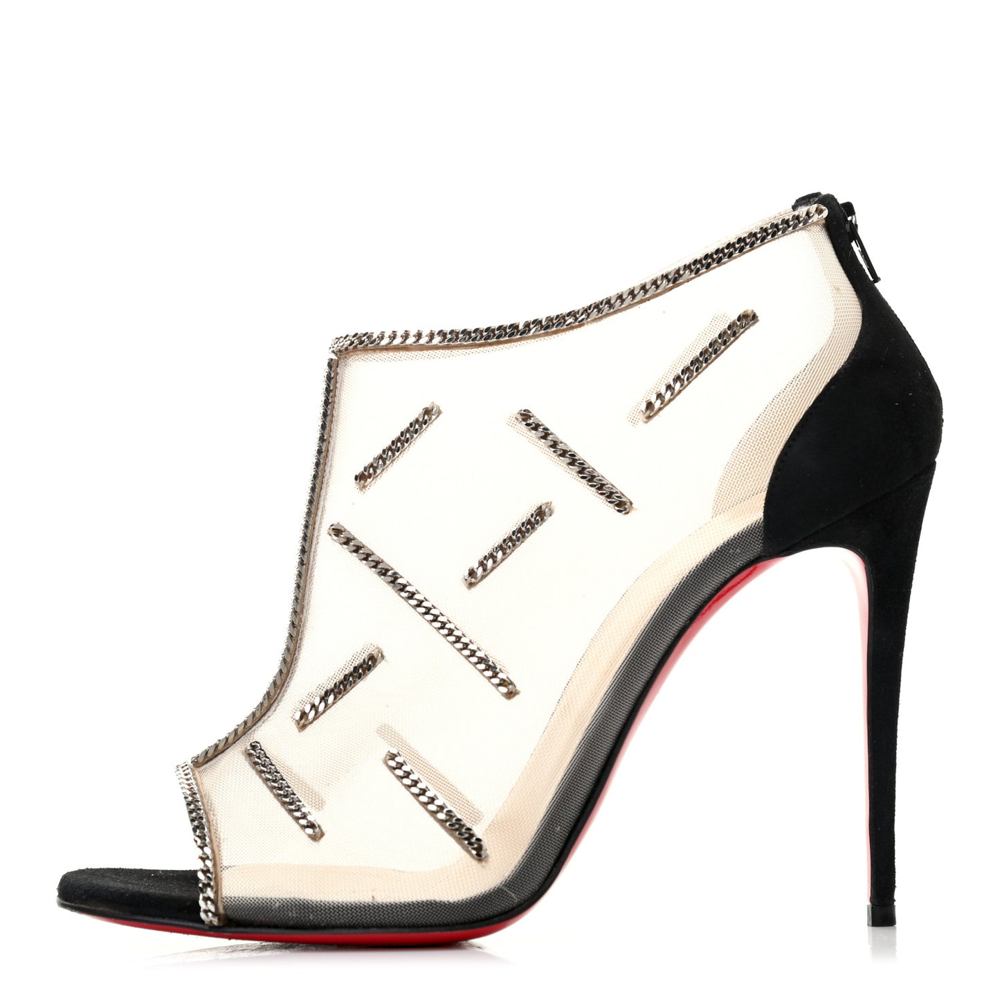 Mesh Embellished Signifiamma 100 Peep Toe Sandals 39 Black