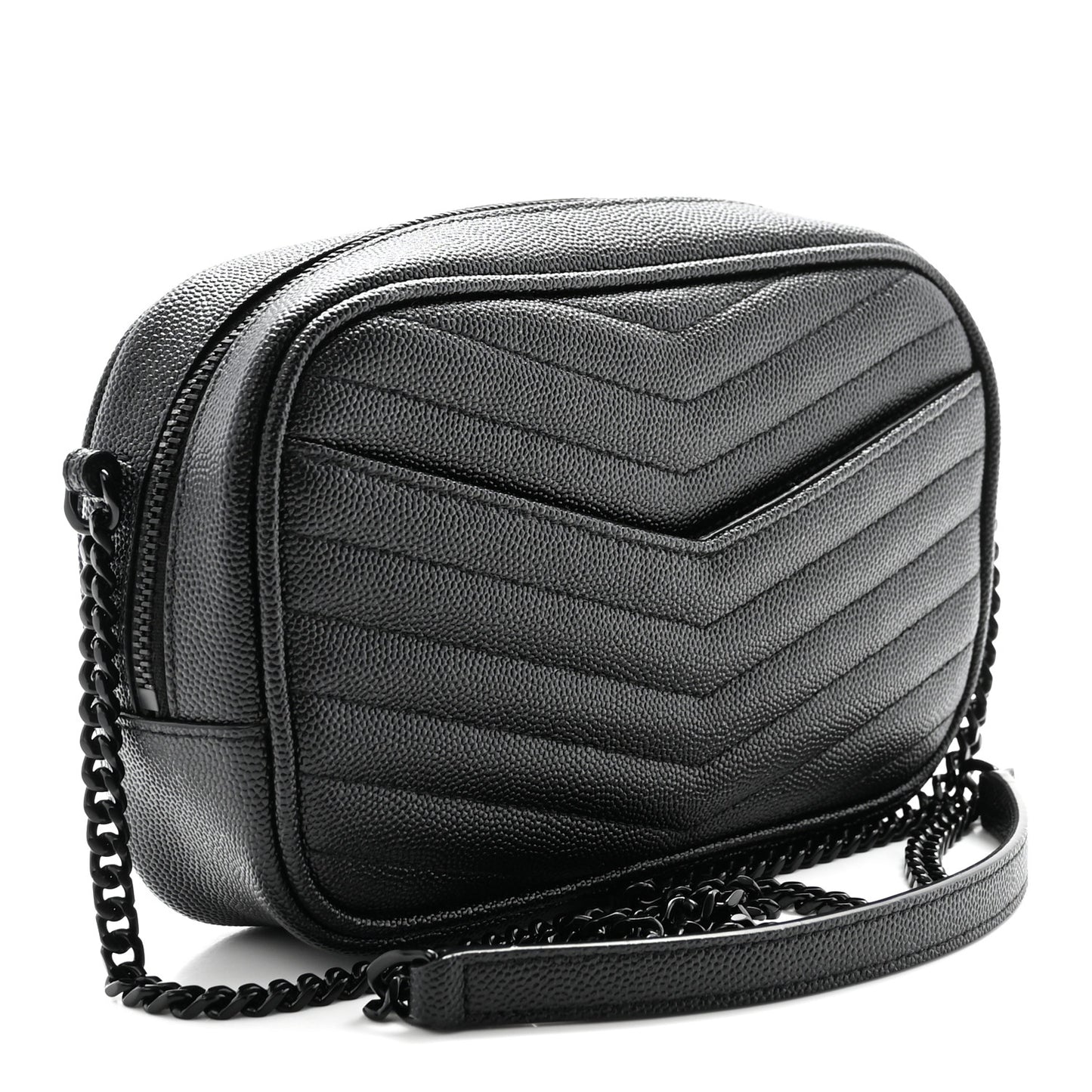 Grain De Poudre Matelasse Monochrome Monogram Mini Lou Camera Bag Black