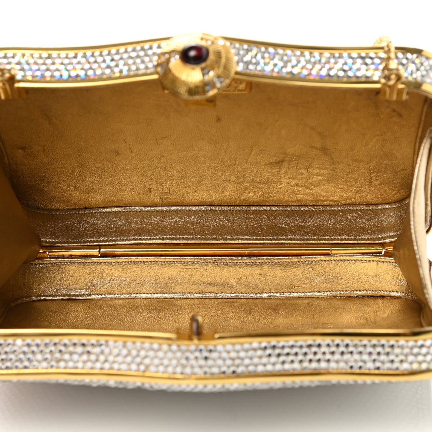 Swarovski Crystal Minaudiere Clutch Gold