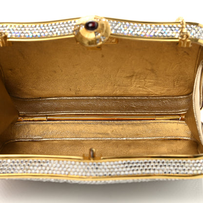 Judith Leiber Swarovski Crystal Minaudiere Clutch Gold 5 of 13