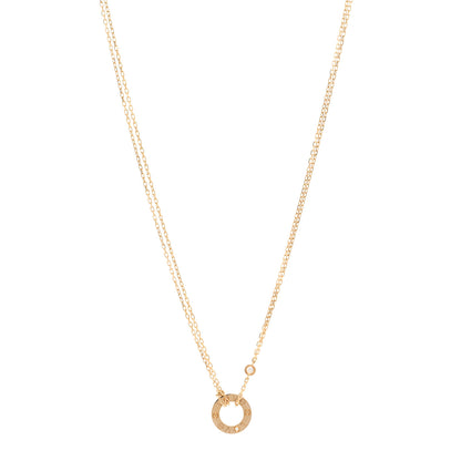 Cartier 18K Yellow Gold 2 Diamond LOVE Necklace 1 of 4
