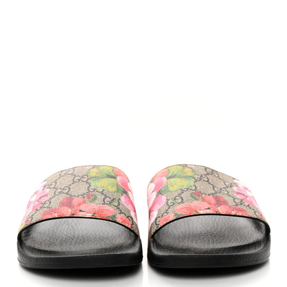Gucci GG Supreme Monogram Blooms Slide Sandals 41 Beige Multicolor 2 of 9