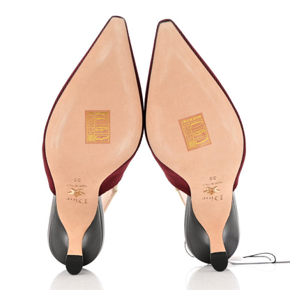 Christian Dior Technical Canvas Ribbon J Adior Slingback 65mm Pumps 35 Rouge Black 5 of 9