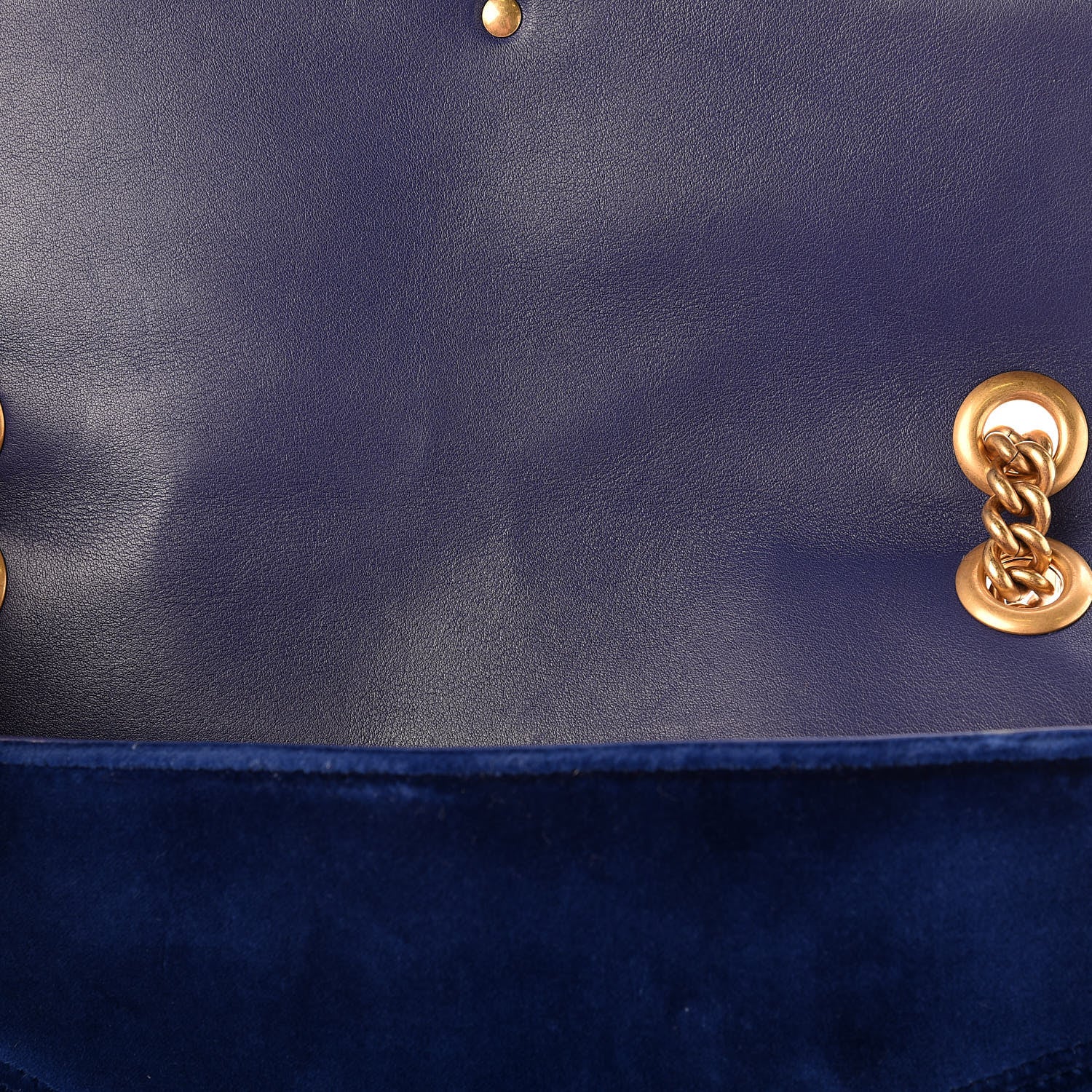 Gucci Velvet Matelasse Medium GG Marmont Shoulder Bag Cobalt Blue 12 of 12