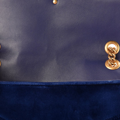 Gucci Velvet Matelasse Medium GG Marmont Shoulder Bag Cobalt Blue 12 of 12