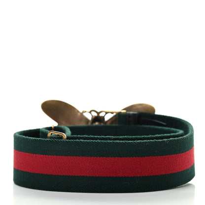 Gucci Web Queen Margaret Bee Belt 75 30 Red Green 2 of 4