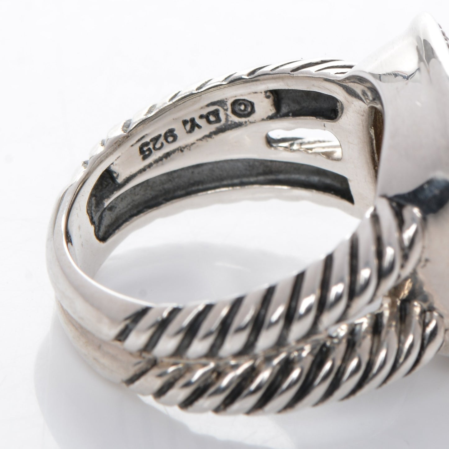 Sterling Silver Diamond Prasiolite 11mm Albion Ring 50 5.5