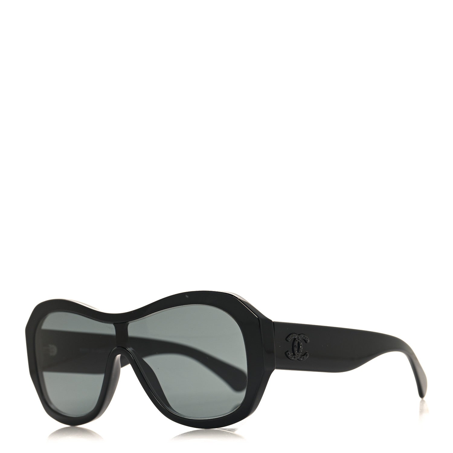 Chanel Acetate Crystal CC Shield Sunglasses 5497-B Black 1 of 7