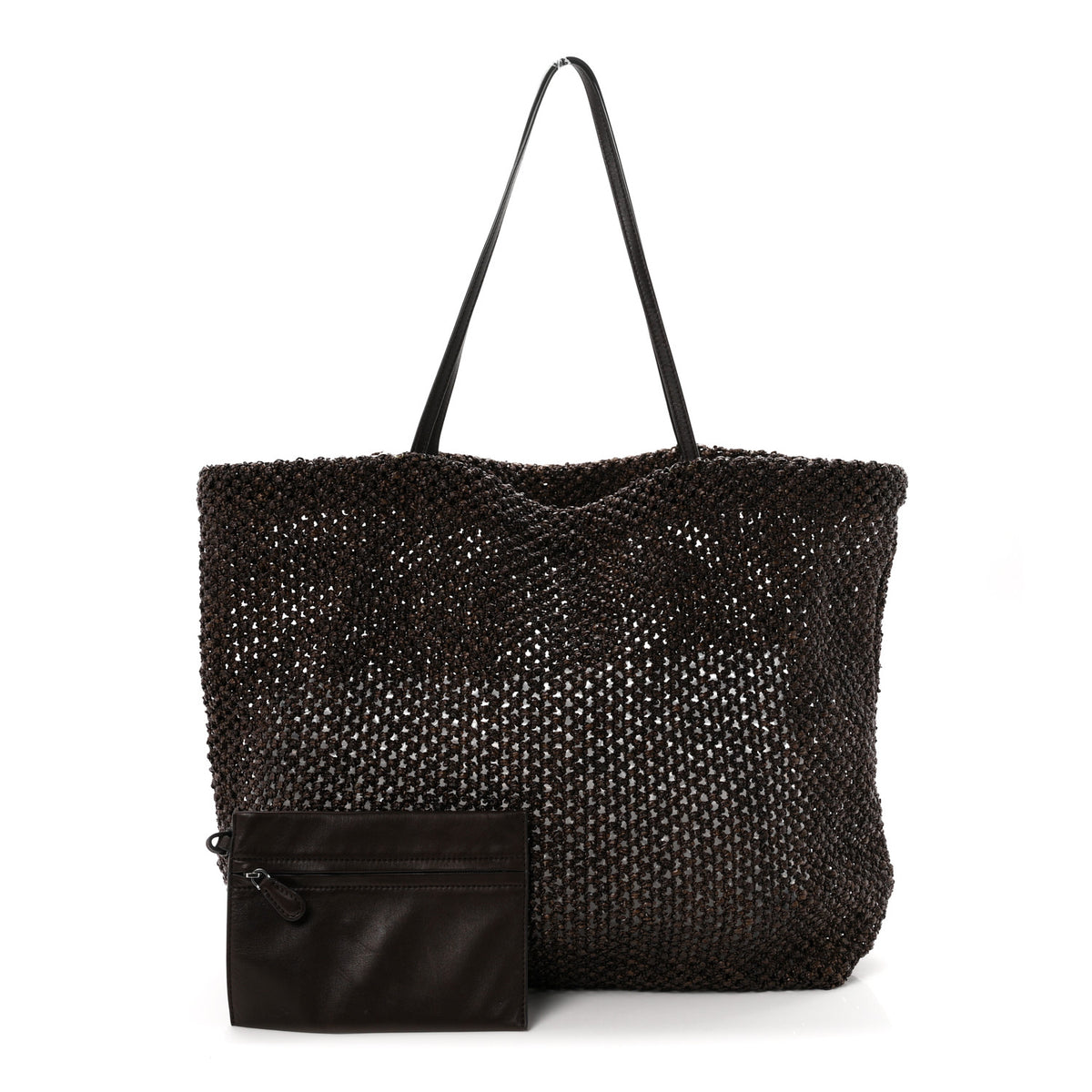 Raffia Barn Tote  Dark Brown