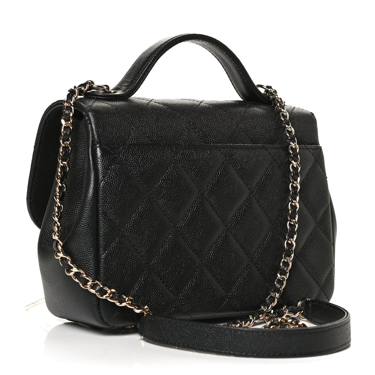 Caviar Quilted Small Business Affinity Flap Black