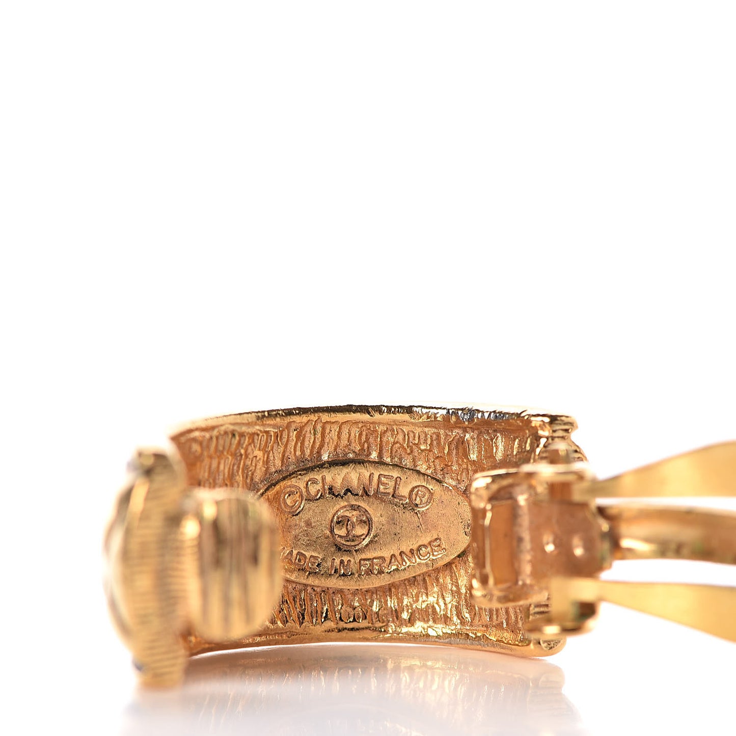Quilted Hoop Clip On Earrings Gold