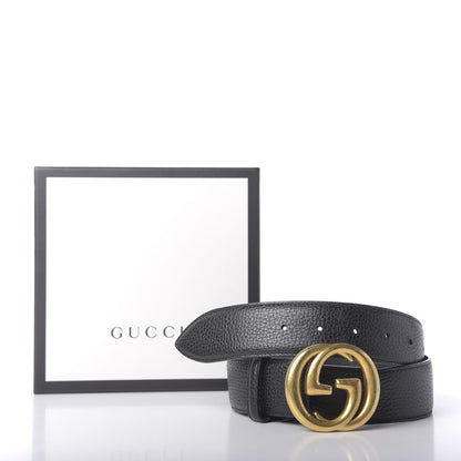 Gucci Dollar Calfskin Interlocking G Belt 90 36 Black 9 of 9