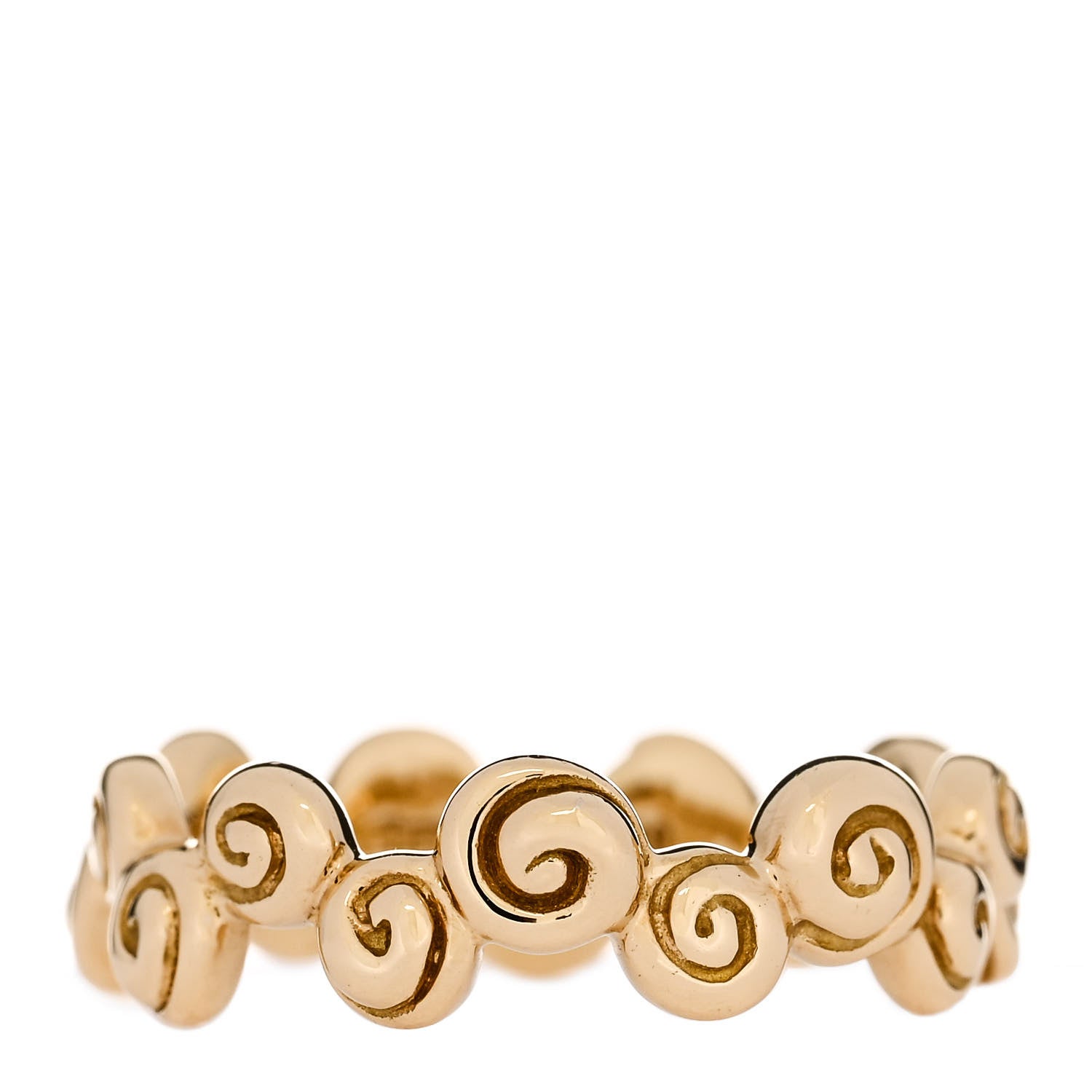 Tiffany 18K Yellow Gold Rosebud Band Ring 56 7.5 1 of 5