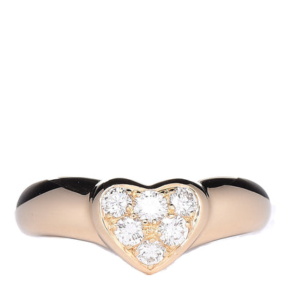 Tiffany 18K Yellow Gold Diamond Heart Band Ring 48 4.5 1 of 7