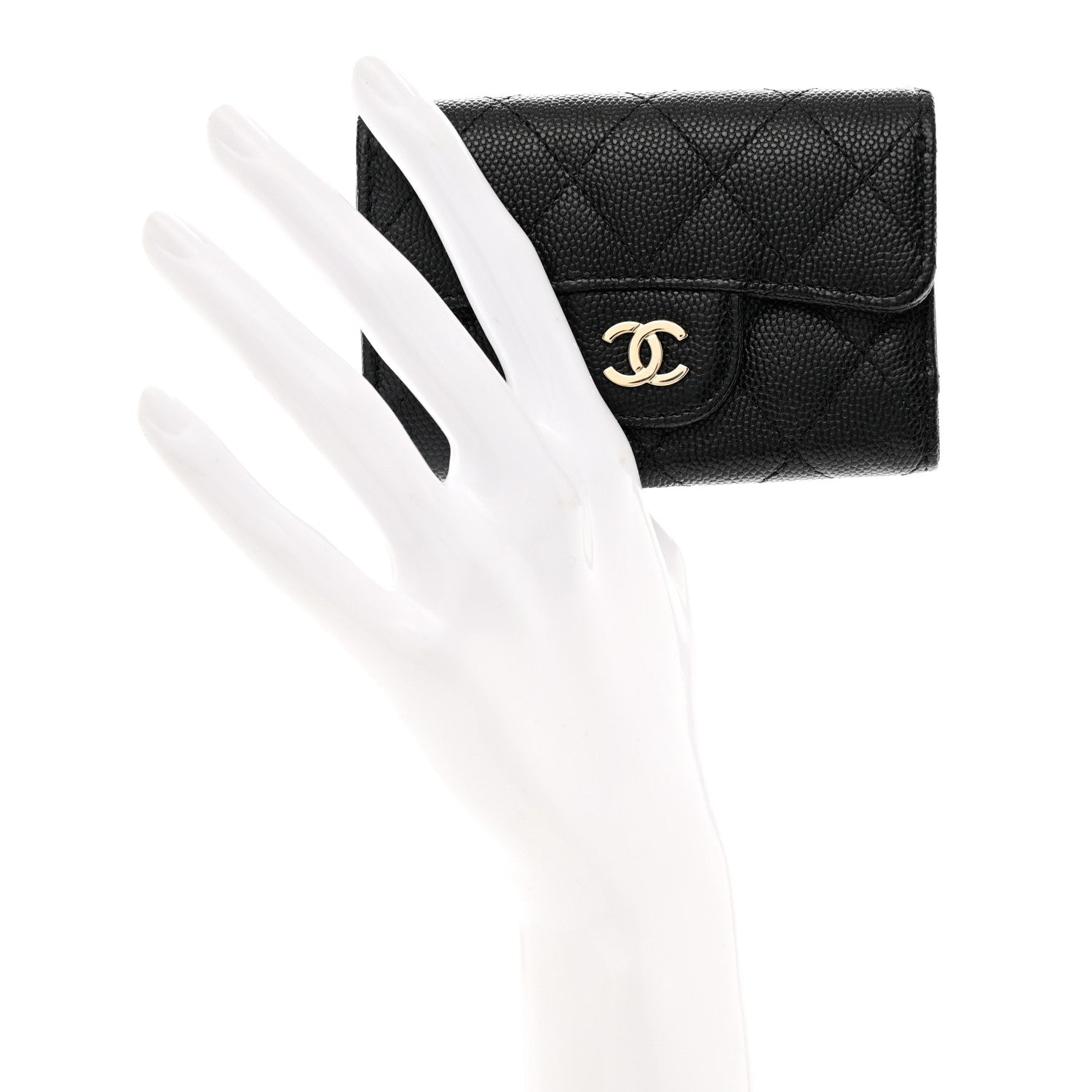 Chanel Caviar Quilted Classic 4 Key Holder Wallet Black 2 of 10