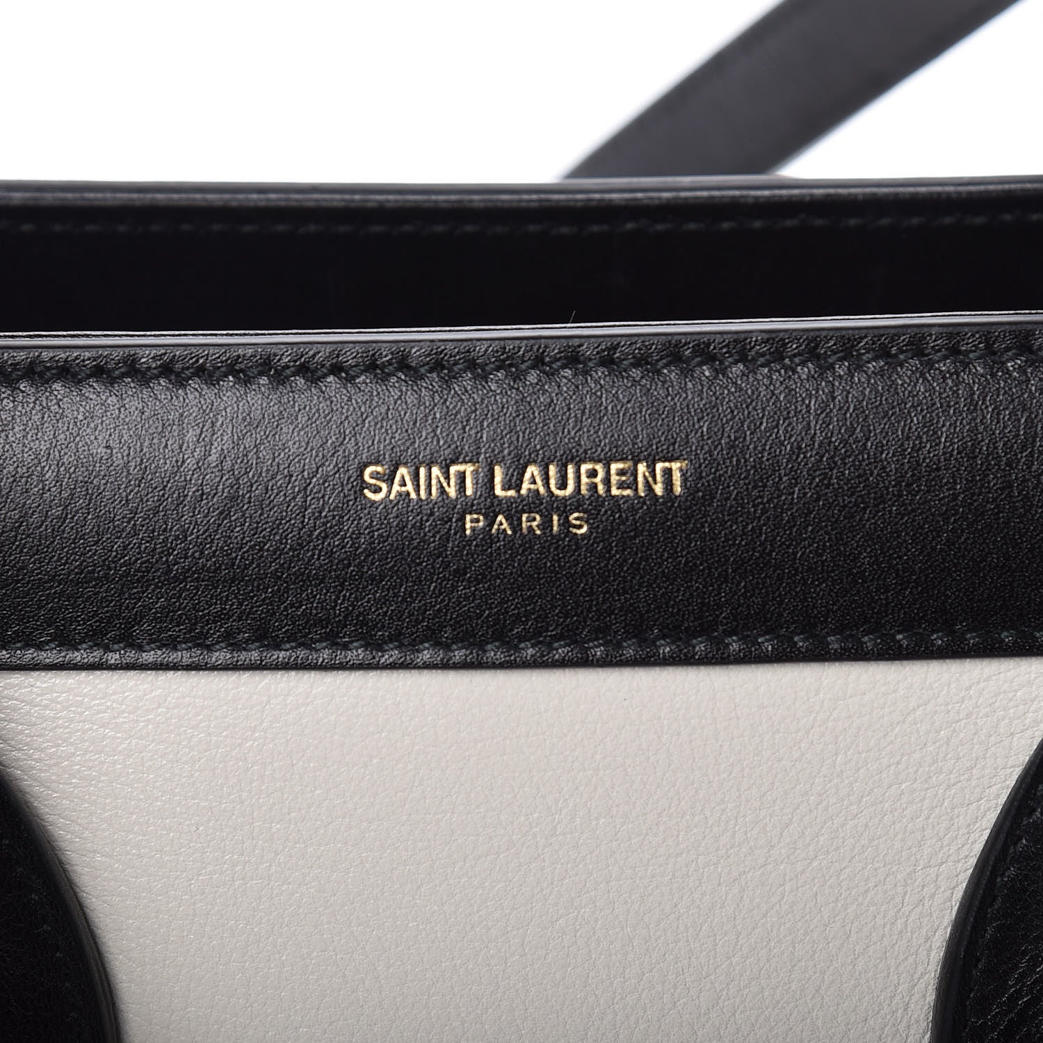 Saint Laurent Calfskin Bicolor Small Sac De Jour White Black 6 of 8