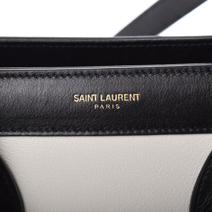 Saint Laurent Calfskin Bicolor Small Sac De Jour White Black 6 of 8