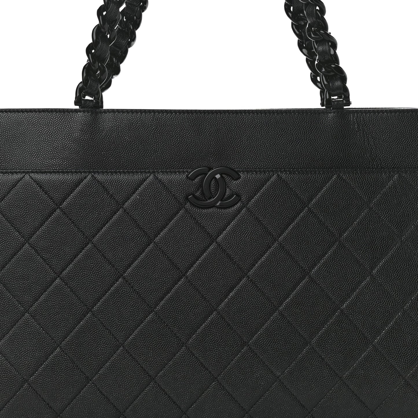 Caviar Quilted My Everything Large Shopping Tote Black