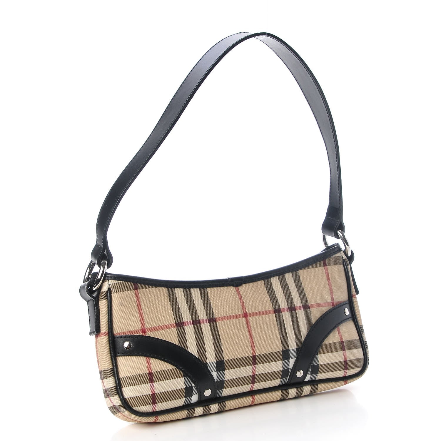Burberry House Check Studded Shoulder Bag Black 3 of 10