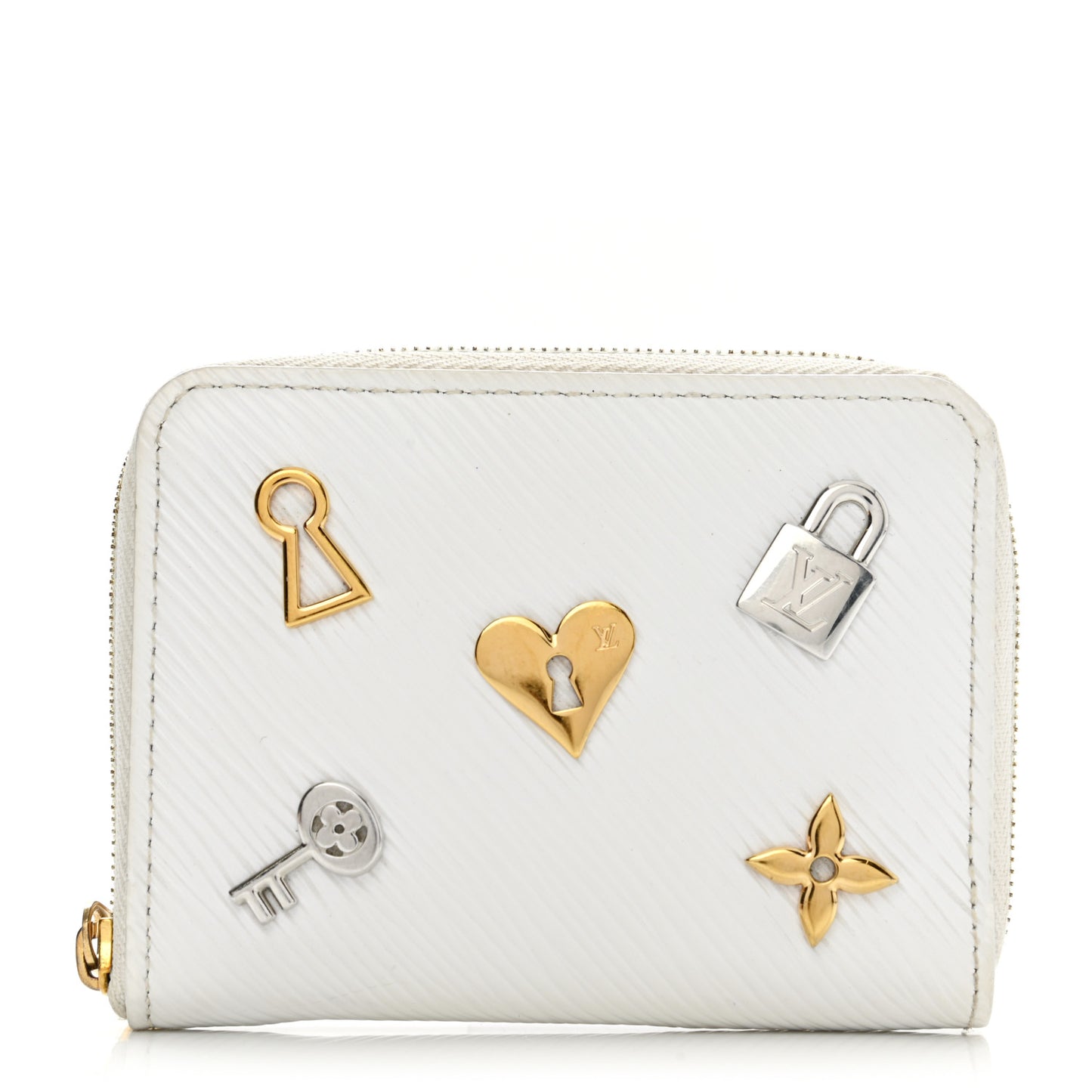 Epi Love Lock Zippy Coin Purse White