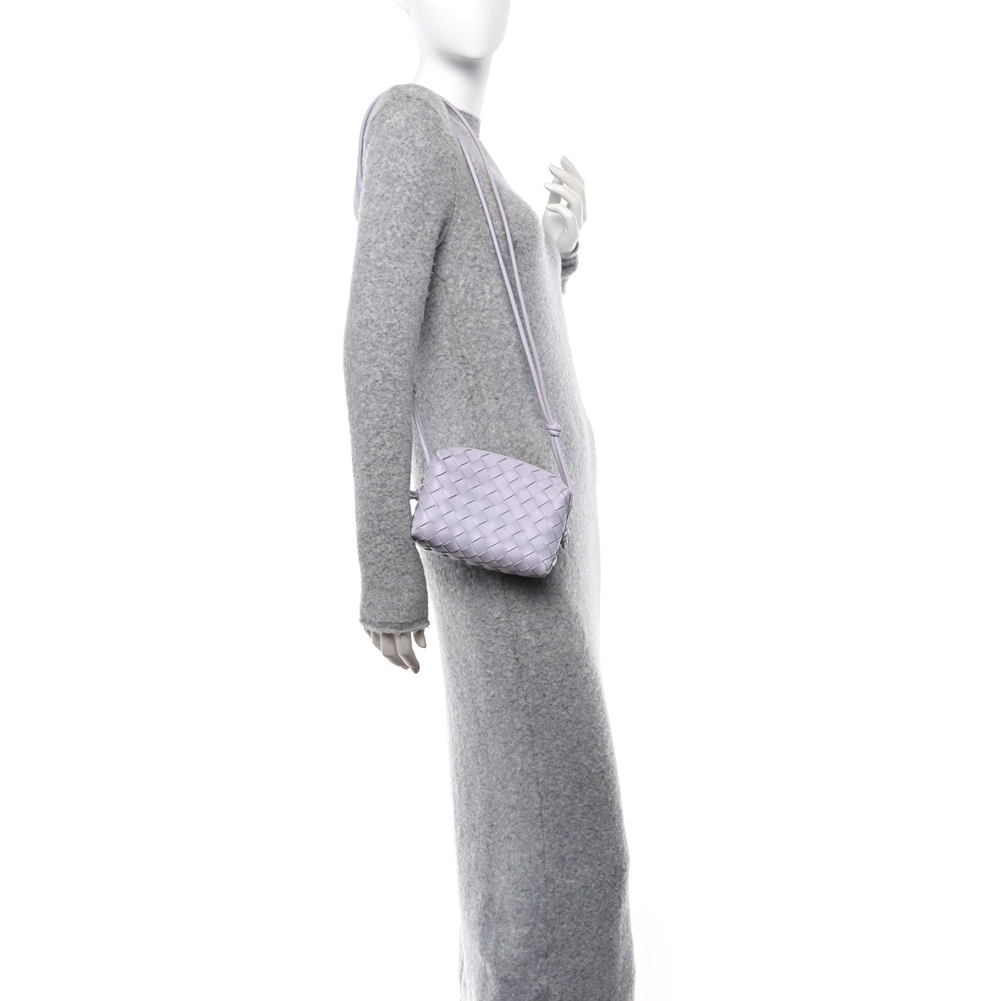 Nappa Intrecciato Mini Loop Camera Bag Oyster