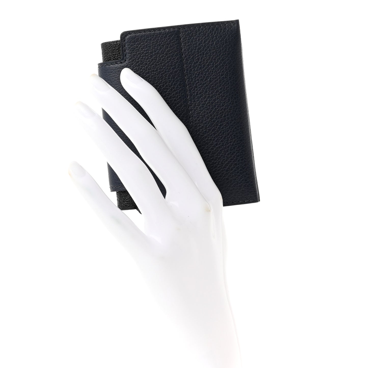 Evercolor Chevre Mysore Open Vertical Card Holder Bleu Nuit Black