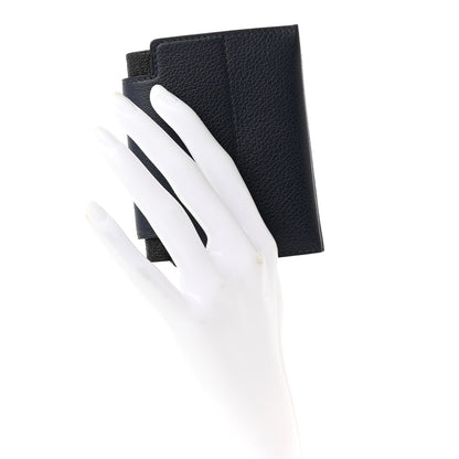 Hermes Evercolor Chevre Mysore Open Vertical Card Holder Bleu Nuit Black 2 of 6