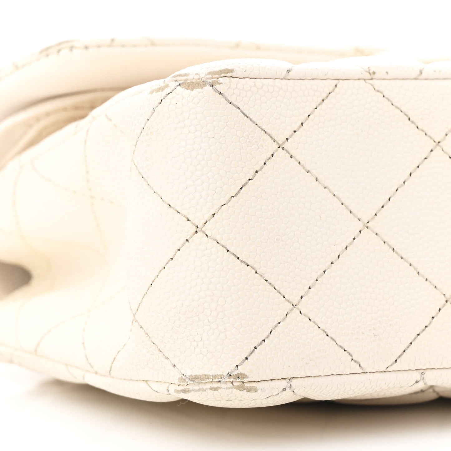 Caviar Quilted Small Double Flap White