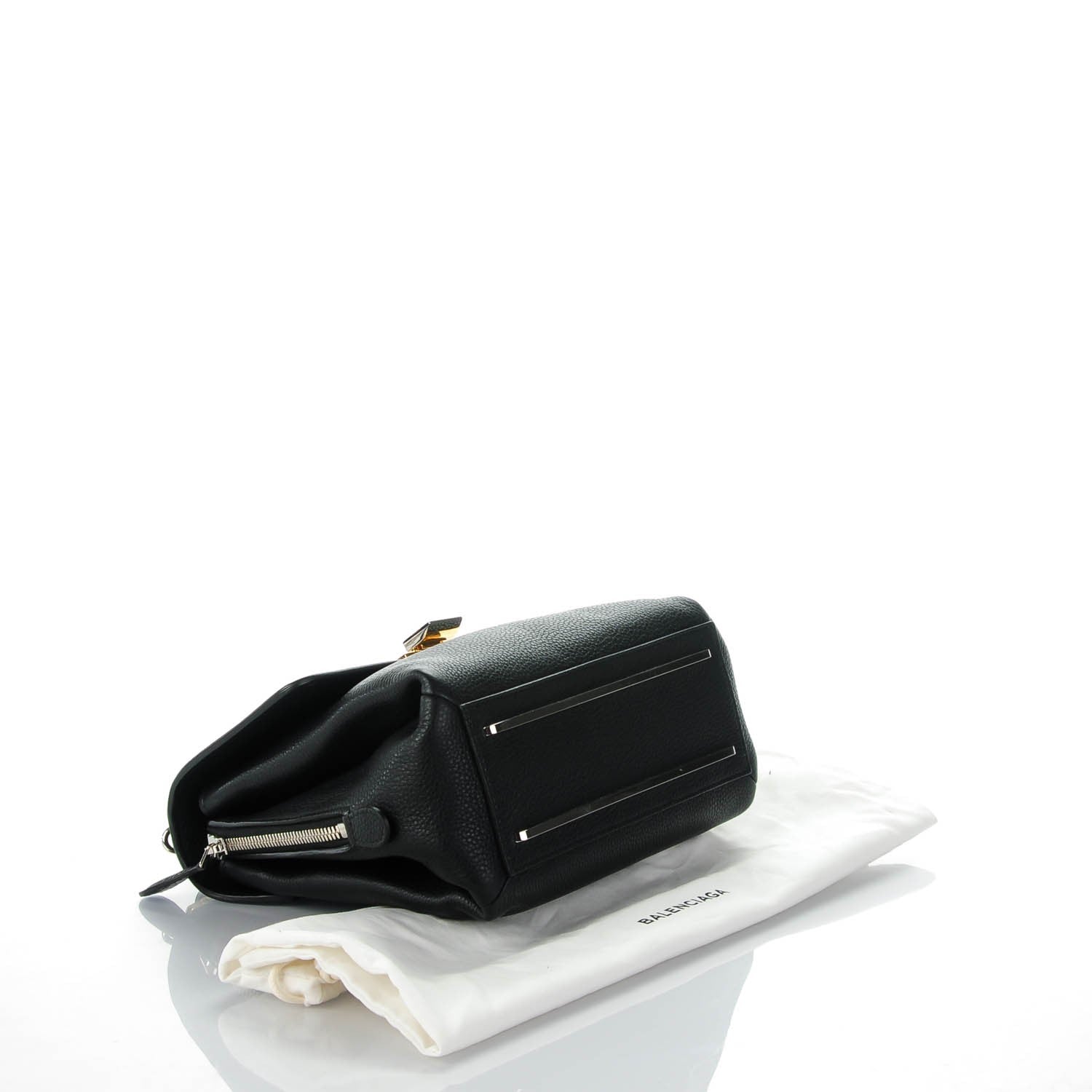 Balenciaga Grained Calfskin Le Dix Mini Soft Cartable Crossbody Black 4 of 8