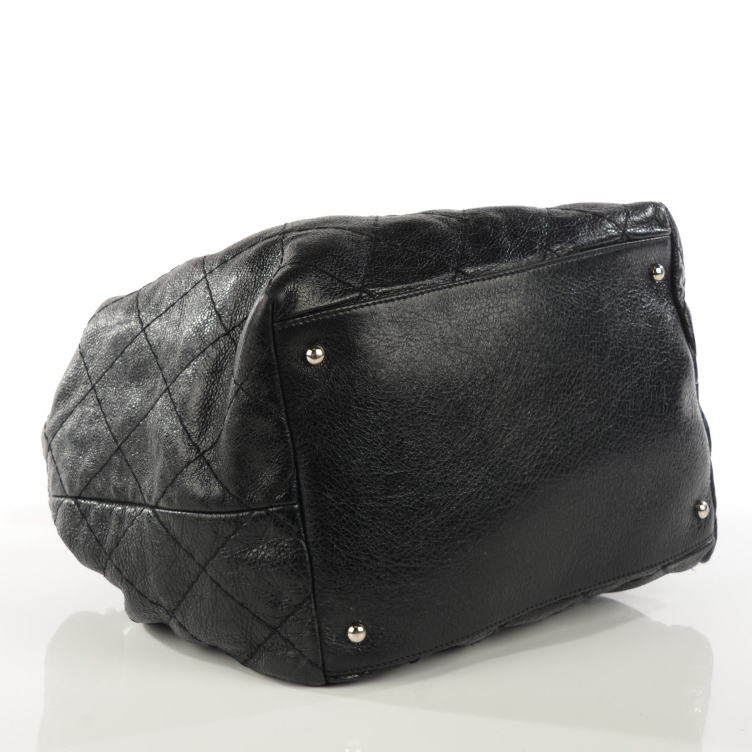 Chanel Glazed Calfskin On The Road Drawstring Tote Black 4 of 12