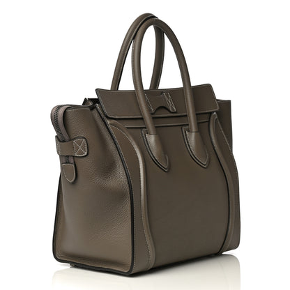 Celine Drummed Calfskin Mini Luggage Souris 2 of 11