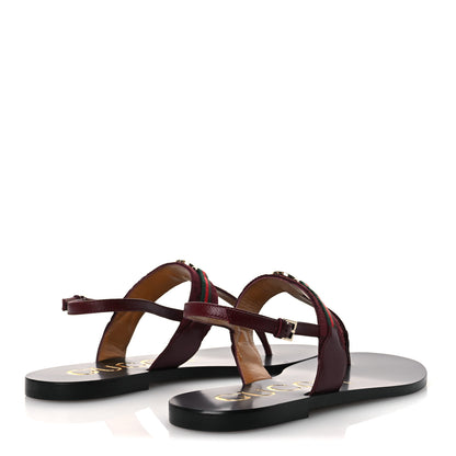 Gucci New Canvas GG Malaga Kid Web Interlocking G Womens Thong Sandals 37 Rosso Ancora 5 of 11