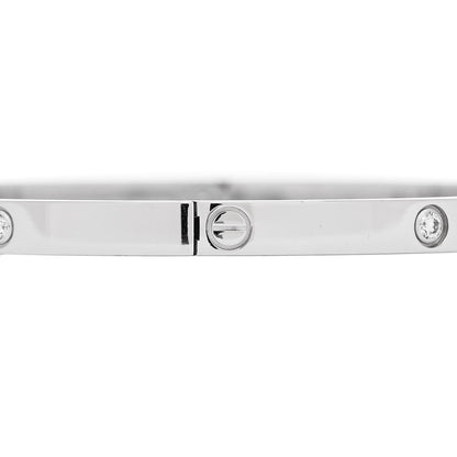 Cartier 18K White Gold 6 Diamond Small LOVE Bracelet 18 5 of 7