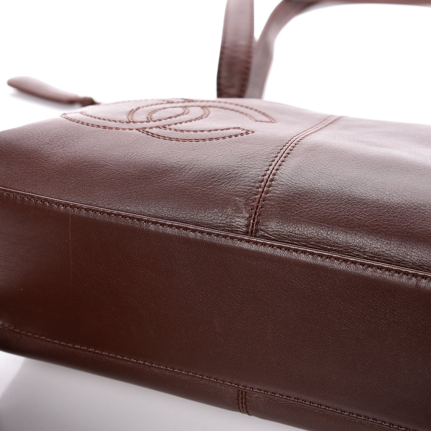 Calfskin CC Shoulder Bag Brown