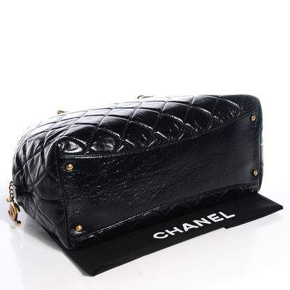 Chanel Glazed Calfskin Castle Rock Bowling Bag Black 3 of 7