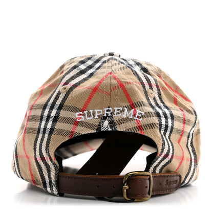 Burberry X SUPREME Cotton Vintage Check Monogram Baseball Hat Archive Beige 6 of 10